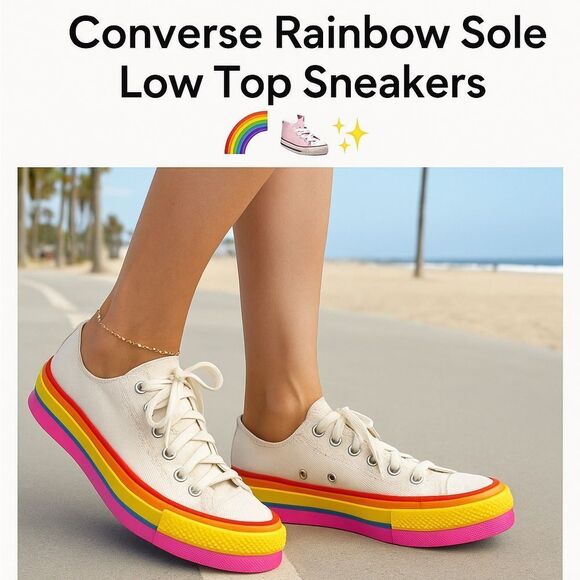 Converse All Star Rainbow Sole Low Tops 🎨
✨ - Picture 1 of 10